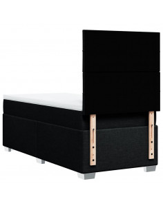 Giroletto a Molle con Materasso Nero 90x190 cm in Tessuto