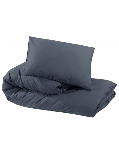 Set Copripiumino Antracite 240x220 cm in Microfibra Leggera