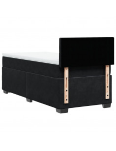 Giroletto a Molle con Materasso Nero 90x190 cm in Velluto