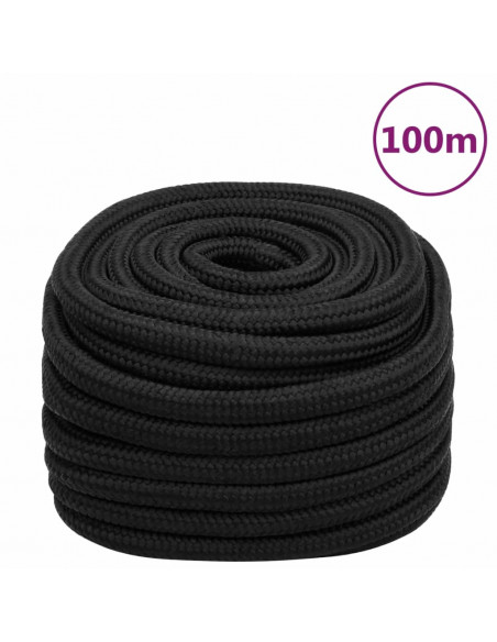 Corda Nautica Completamente Nera 20 mm 100 m in Polipropilene