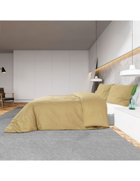 Set Copripiumino Tortora 135x200 cm in Microfibra Leggera