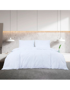 Set Copripiumino Bianco 200x200 cm in Microfibra Leggera 2
