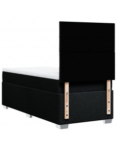 Giroletto a Molle con Materasso Nero 90x200 cm in Tessuto