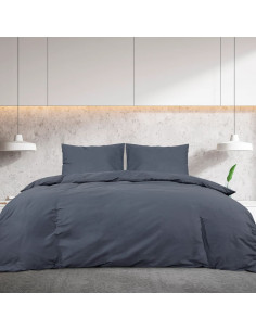 Set Copripiumino Antracite 140x200 cm in Microfibra Leggera 2