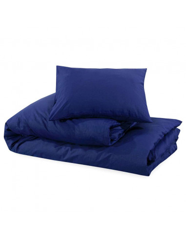 Set Copripiumino Blu Marino 240x220 cm in Microfibra Leggera