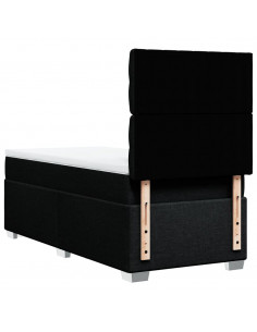 Giroletto a Molle con Materasso Nero 90x200 cm in Tessuto