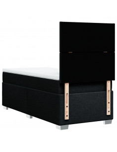 Giroletto a Molle con Materasso Nero 90x200 cm in Tessuto