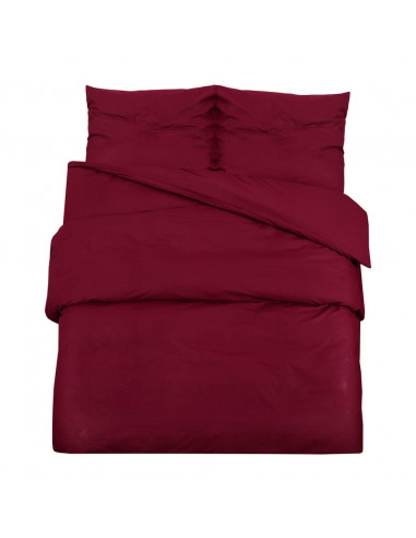 Set Copripiumino Bordeaux 200x200 cm in Microfibra Leggera