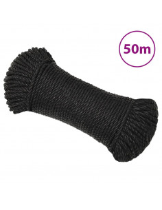 Corda da Lavoro Nera 3 mm 50 m in Polipropilene 2