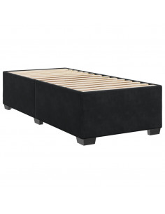 Giroletto a Molle con Materasso Nero 90x200 cm in Velluto