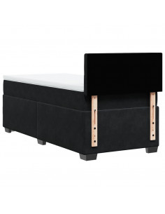 Giroletto a Molle con Materasso Nero 90x200 cm in Velluto