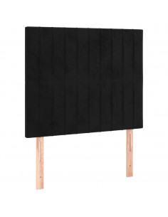 Giroletto a Molle con Materasso Nero 90x200 cm in Velluto