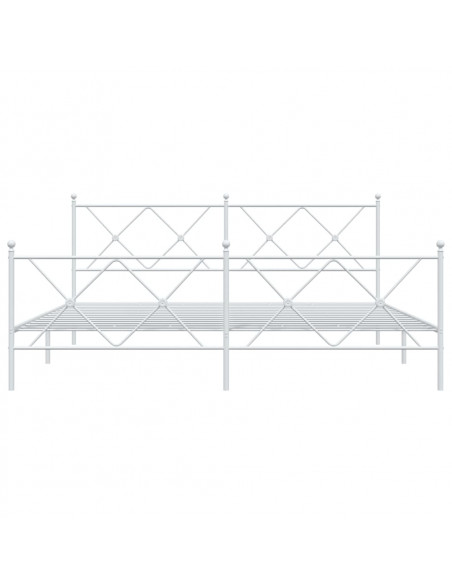 Giroletto con Testiera e Pediera Metallo Bianco 180x200 cm