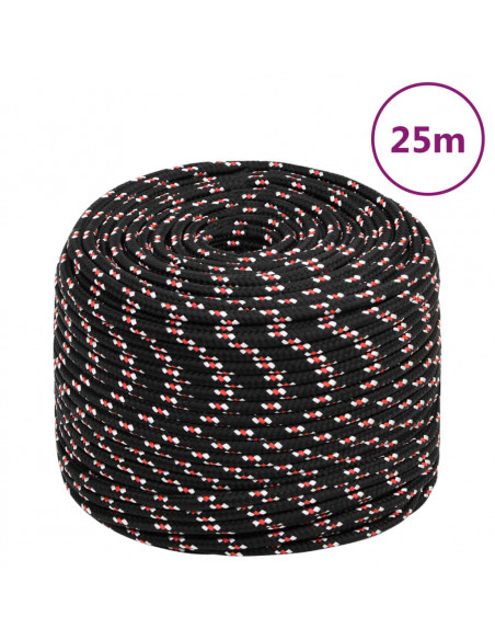 Corda Nautica Nera 8 mm 25 m in Polipropilene