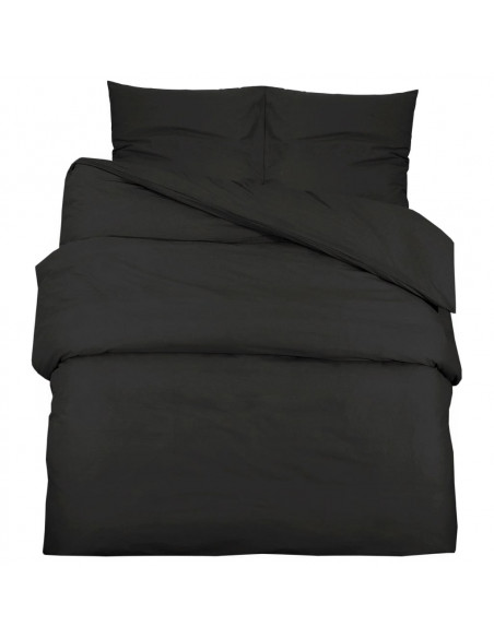 Set Copripiumino Nero 200x220 cm in Microfibra Leggera