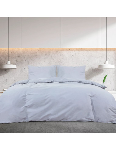Set Copripiumino Grigio 260x240 cm in Microfibra Leggera