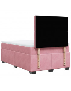 Giroletto a Molle con Materasso Rosa 120x190 cm in Velluto