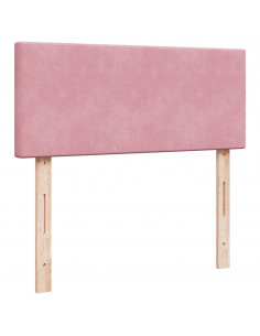 Giroletto a Molle con Materasso Rosa 120x190 cm in Velluto