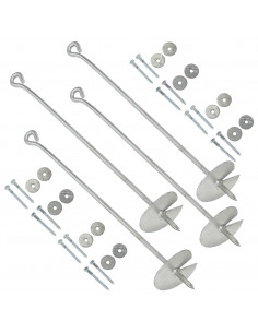 Ancoraggi a Terra 4 pz 10x60 cm in Metallo Zincato 2