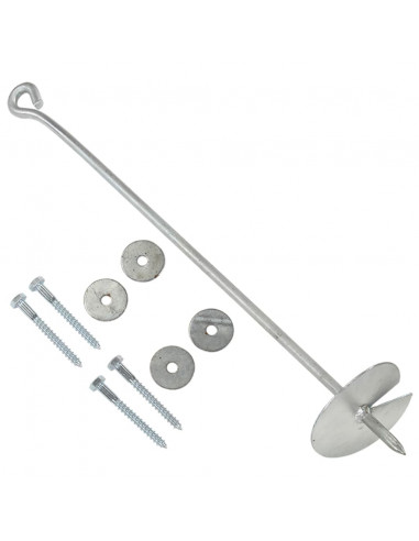 Ancoraggi a Terra 4 pz 10x60 cm in Metallo Zincato