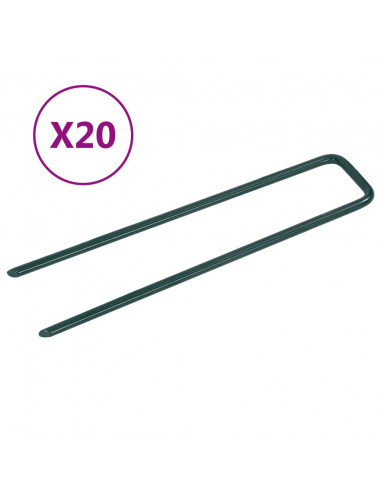 Chiodi a U per Erba Artificiale 20 pz in Ferro