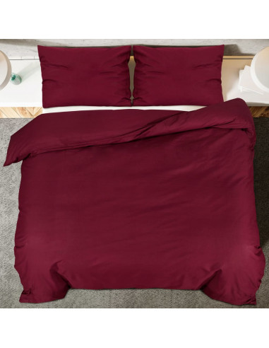Set Copripiumino Bordeaux 200x220 cm in Microfibra Leggera