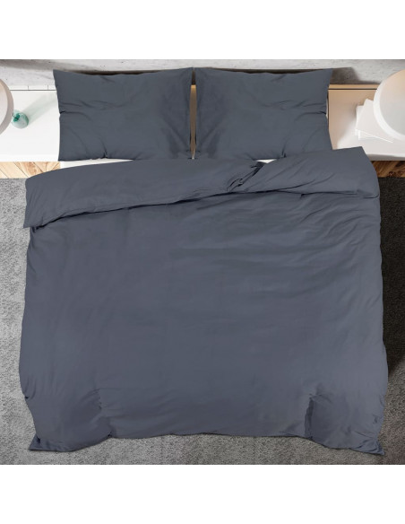 Set Copripiumino Antracite 240x220 cm in Cotone