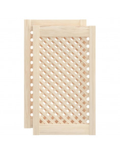 Ante con Design a Reticolo 2 pz 39,5x69 cm in Legno di Pino 2