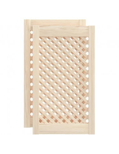 Ante con Design a Reticolo 2 pz 39,5x69 cm in Legno di Pino