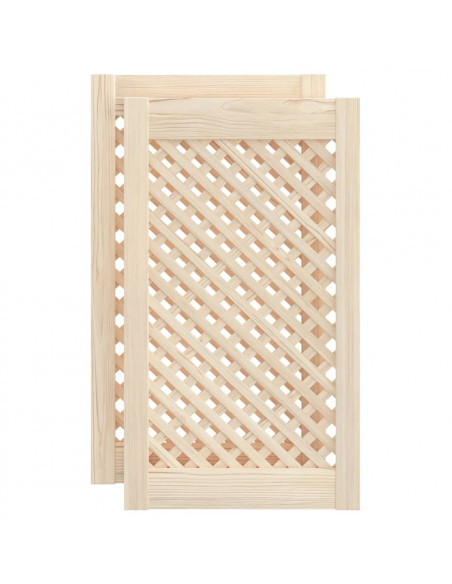 Ante con Design a Reticolo 2 pz 39,5x69 cm in Legno di Pino