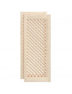 Ante con Design a Reticolo 2 pz 39,5x99 cm in Legno di Pino 2