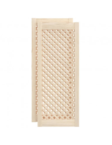 Ante con Design a Reticolo 2 pz 39,5x99 cm in Legno di Pino