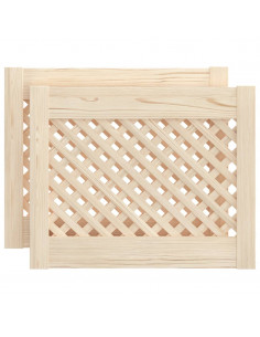 Ante con Design a Reticolo 2 pz 49,5x39,5 cm in Legno di Pino 2