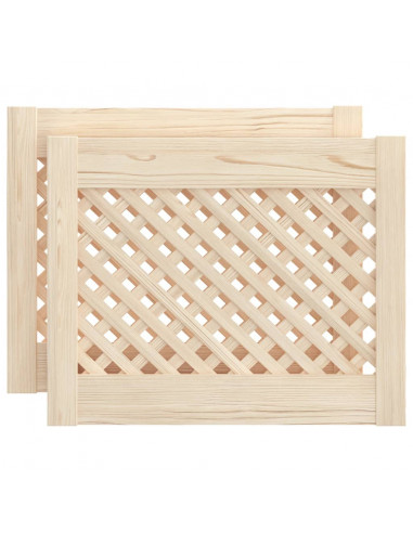 Ante con Design a Reticolo 2 pz 49,5x39,5 cm in Legno di Pino