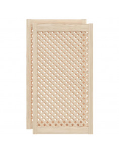 Ante con Design a Reticolo 2 pz 49,5x99 cm in Legno di Pino 2