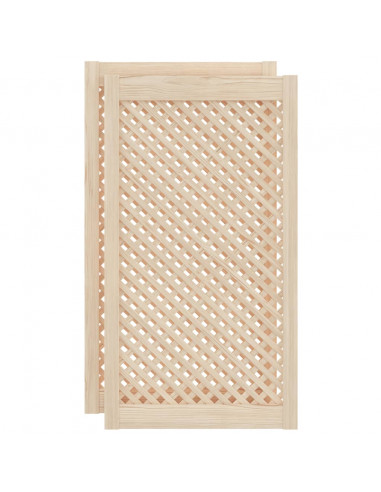 Ante con Design a Reticolo 2 pz 49,5x99 cm in Legno di Pino
