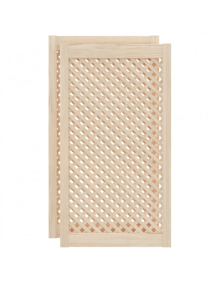 Ante con Design a Reticolo 2 pz 49,5x99 cm in Legno di Pino