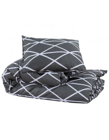 Set Copripiumino Grigio 155x220 cm in Cotone