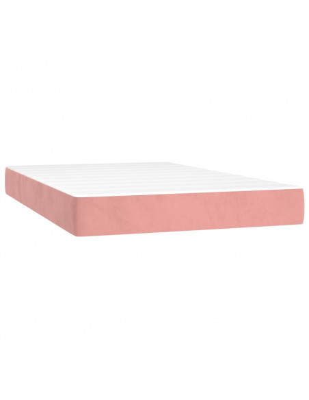 Giroletto a Molle con Materasso Rosa 120x200 cm in Velluto