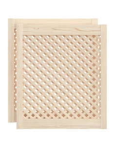 Ante con Design a Reticolo 2 pz 59,5x69 cm in Legno di Pino 2