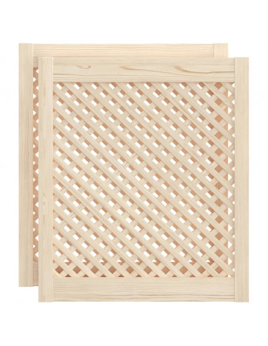 Ante con Design a Reticolo 2 pz 59,5x69 cm in Legno di Pino