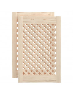 Ante con Design a Reticolo 2 pz 39,5x61,5 cm in Legno di Pino 2