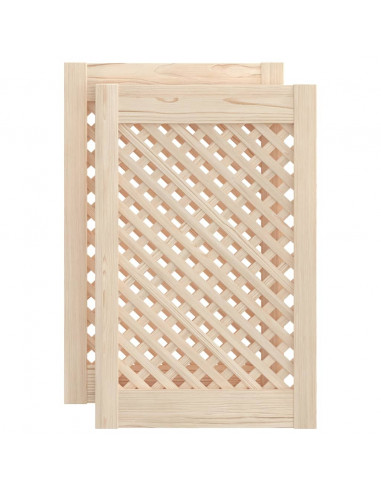 Ante con Design a Reticolo 2 pz 39,5x61,5 cm in Legno di Pino