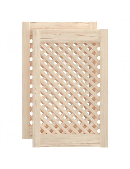 Ante con Design a Reticolo 2 pz 39,5x61,5 cm in Legno di Pino