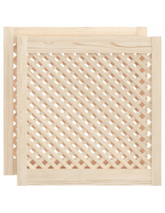 Ante con Design a Reticolo 2 pz 59,5x61,5 cm in Legno di Pino 2