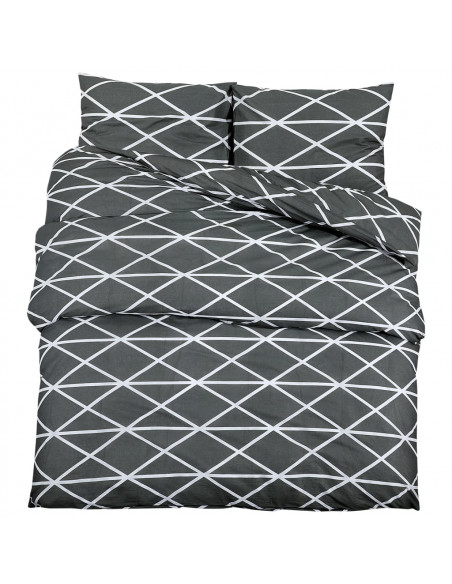 Set Copripiumino Grigio 220x240 cm in Cotone