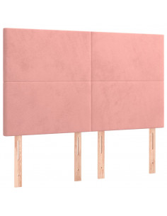 Giroletto a Molle con Materasso Rosa 140x200 cm in Velluto