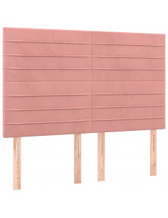 Giroletto a Molle con Materasso Rosa 140x200 cm in Velluto