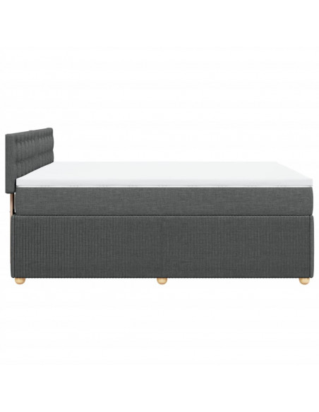 Giroletto a Molle con Materasso Grigio Scuro 160x200 cm Tessuto