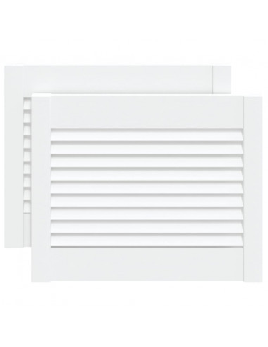 Ante a Lamelle 2 pz Bianche 39,5x49,4 cm in Legno di Pino